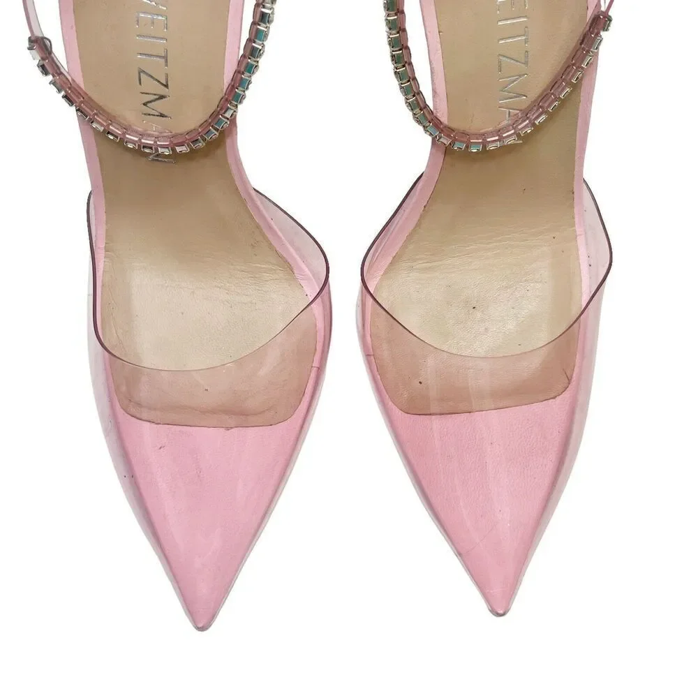 Stuart Weitzman Glam PVC Ankle Strap Pumps‎ Pink Women's Size 9